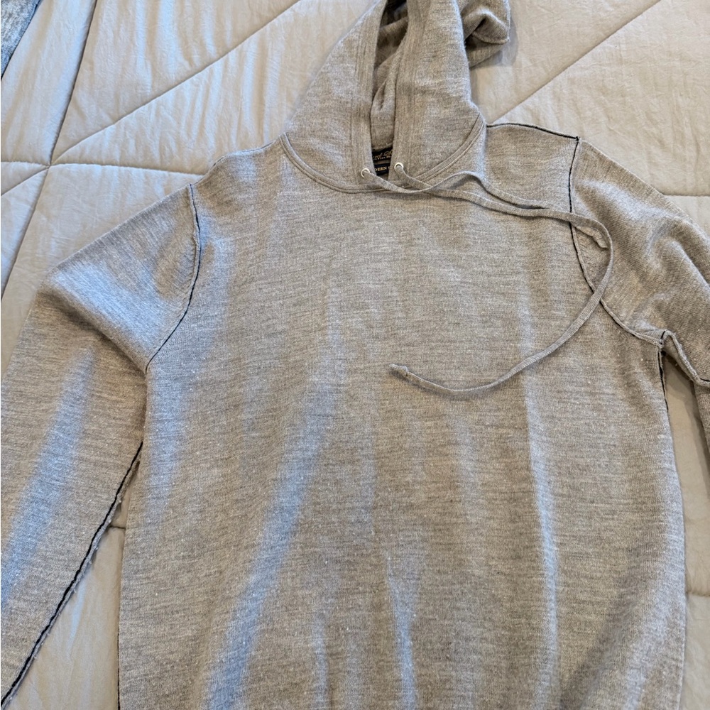 Classic Gray Men's 100% Merino Wool Hoodie